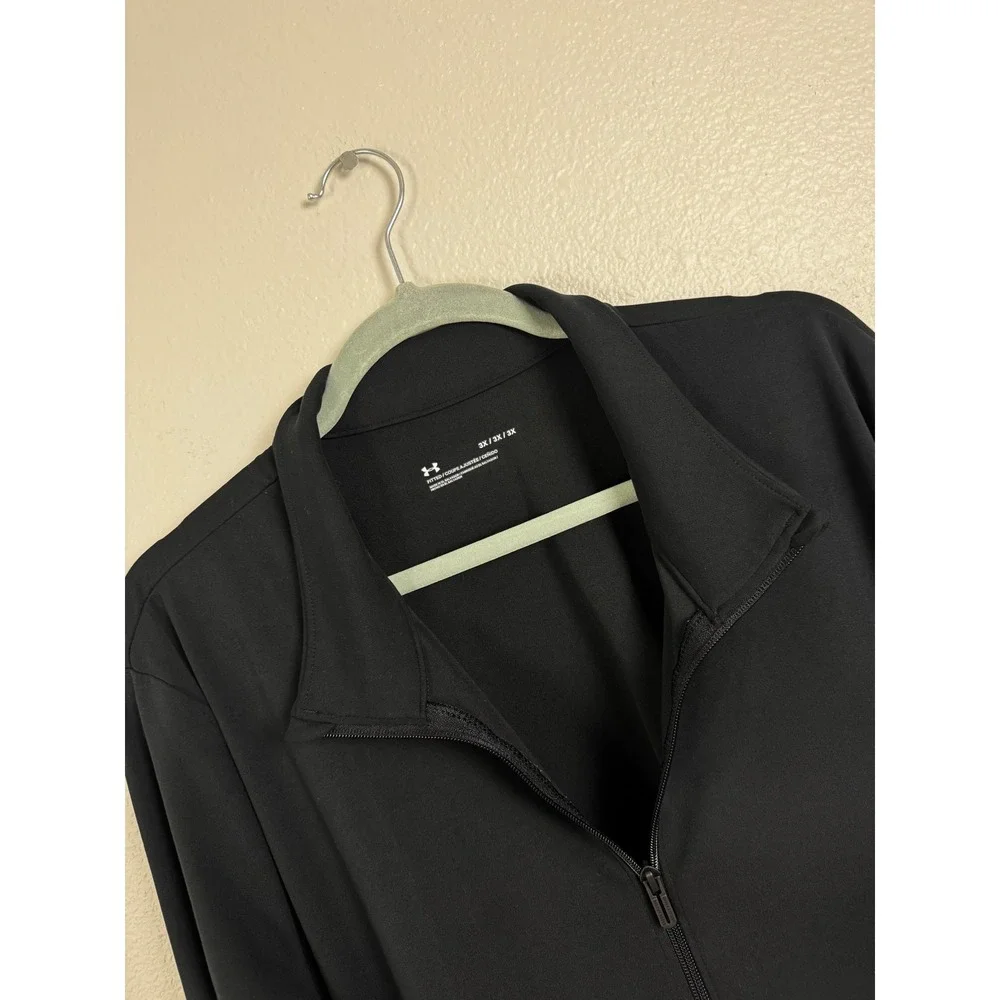 Under Armour Jacket Mens 3X Black Full Zip Mock Neck Activewear 1369404